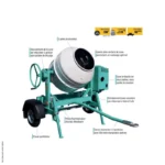 345 Liter S 350 R fahrbarer Thermobetonmischer mit Stahltank – Image 2